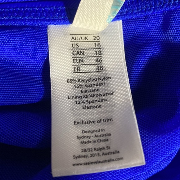 SEA LEVEL SWIM Essentials Cross Front One Piece swimsuit in Cobalt - Picture 7 of 8